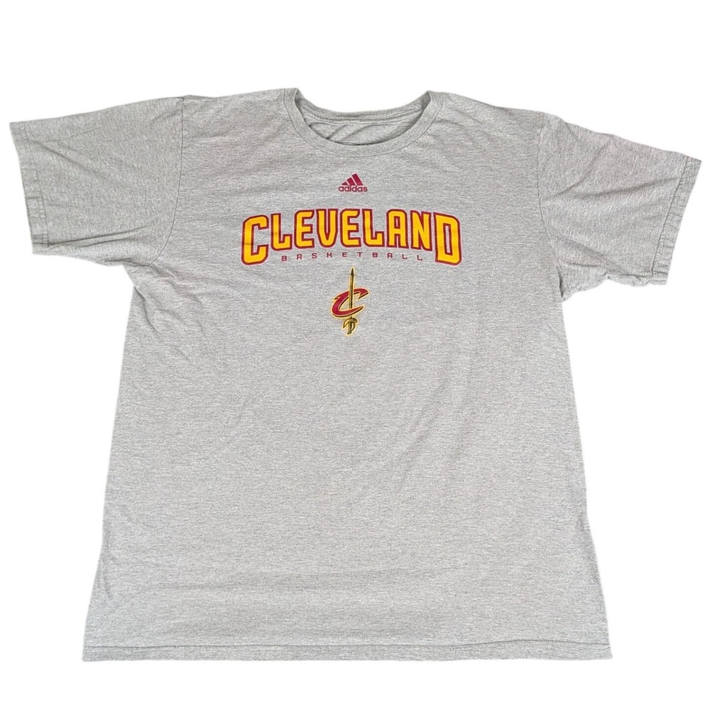 Adidas Cleveland Cavaliers T Shirt Mens Large Gray NBA Basketball Excellent